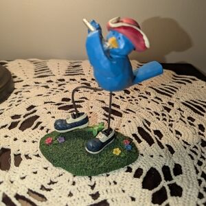 Blue Bird Figurine with Red Hat